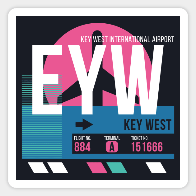 Key West (EYW) Airport // Sunset Baggage Tag Magnet by Now Boarding